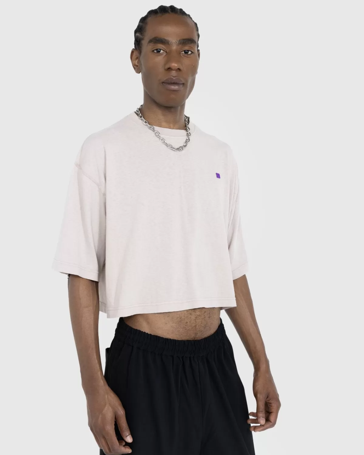 Acne Studios Cropped T-Shirt Dusty Beige Hot