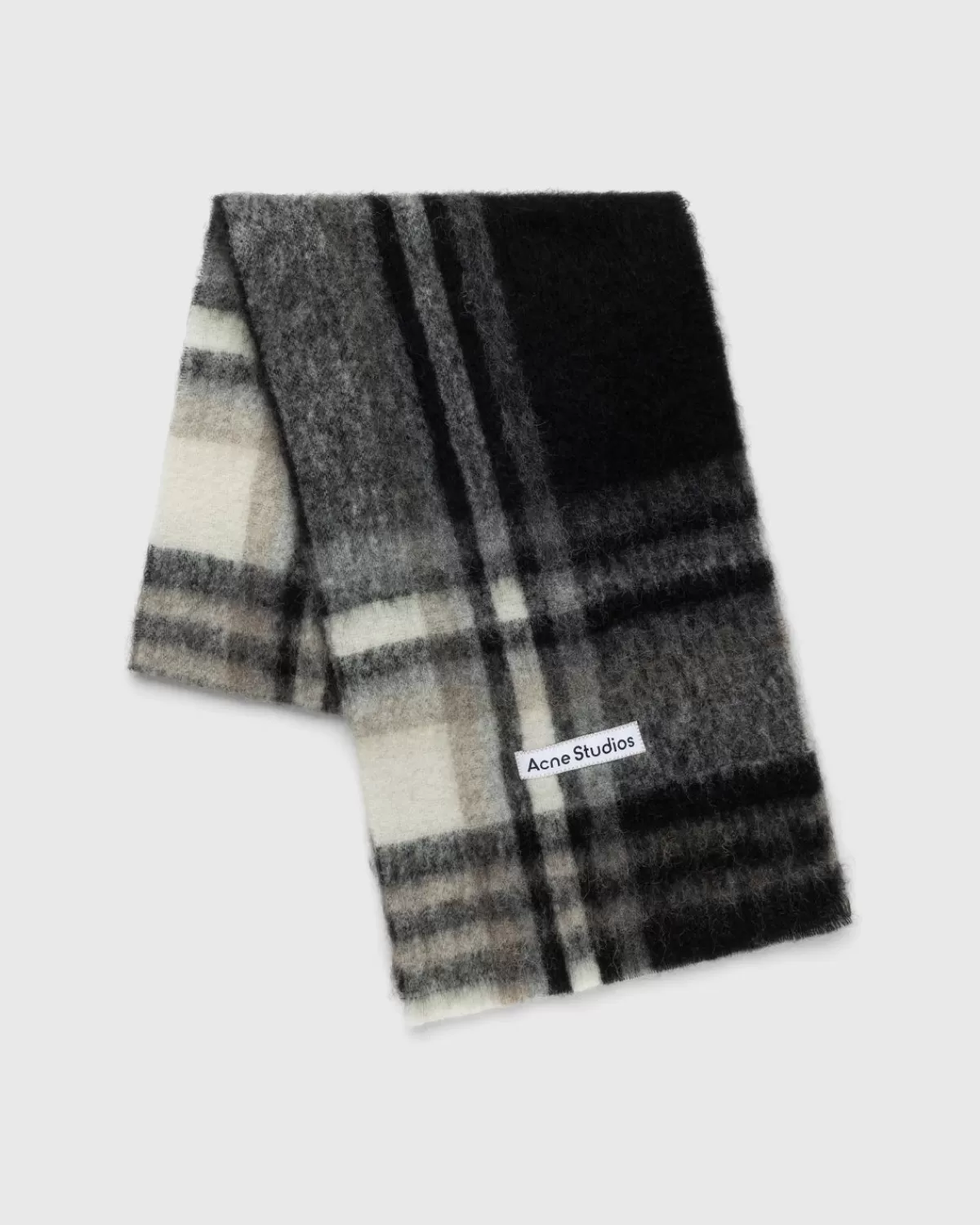 Acne Studios Geruite Mohair Sjaal Grijs Store