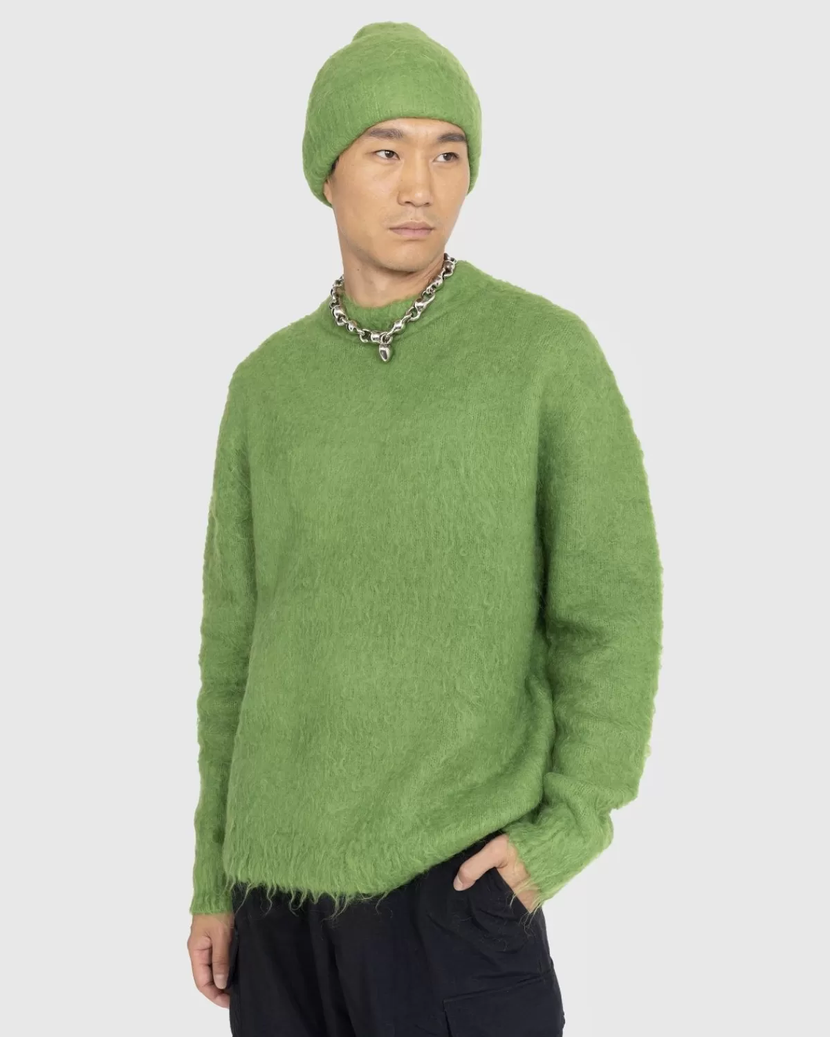 Gebreide Kleding^Acne Studios Hair Crewneck Trui Peergroen