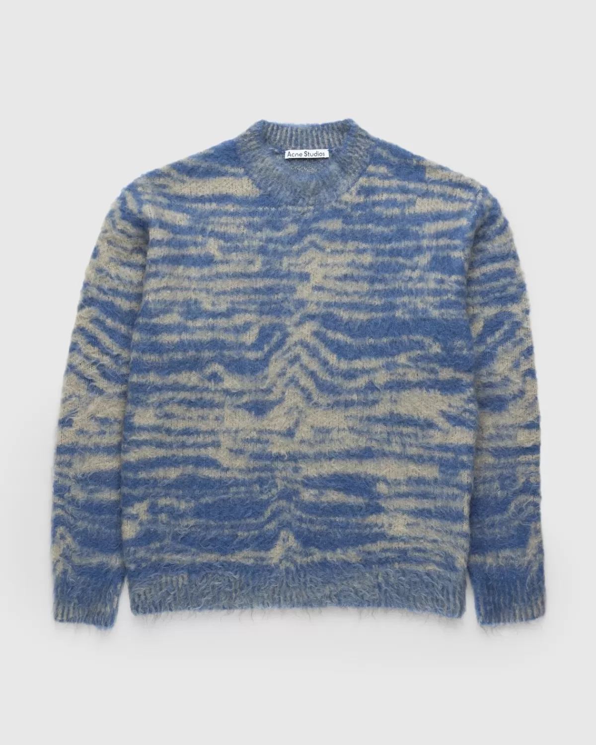 Gebreide Kleding^Acne Studios Jacquard Trui Met Ronde Hals Blauw