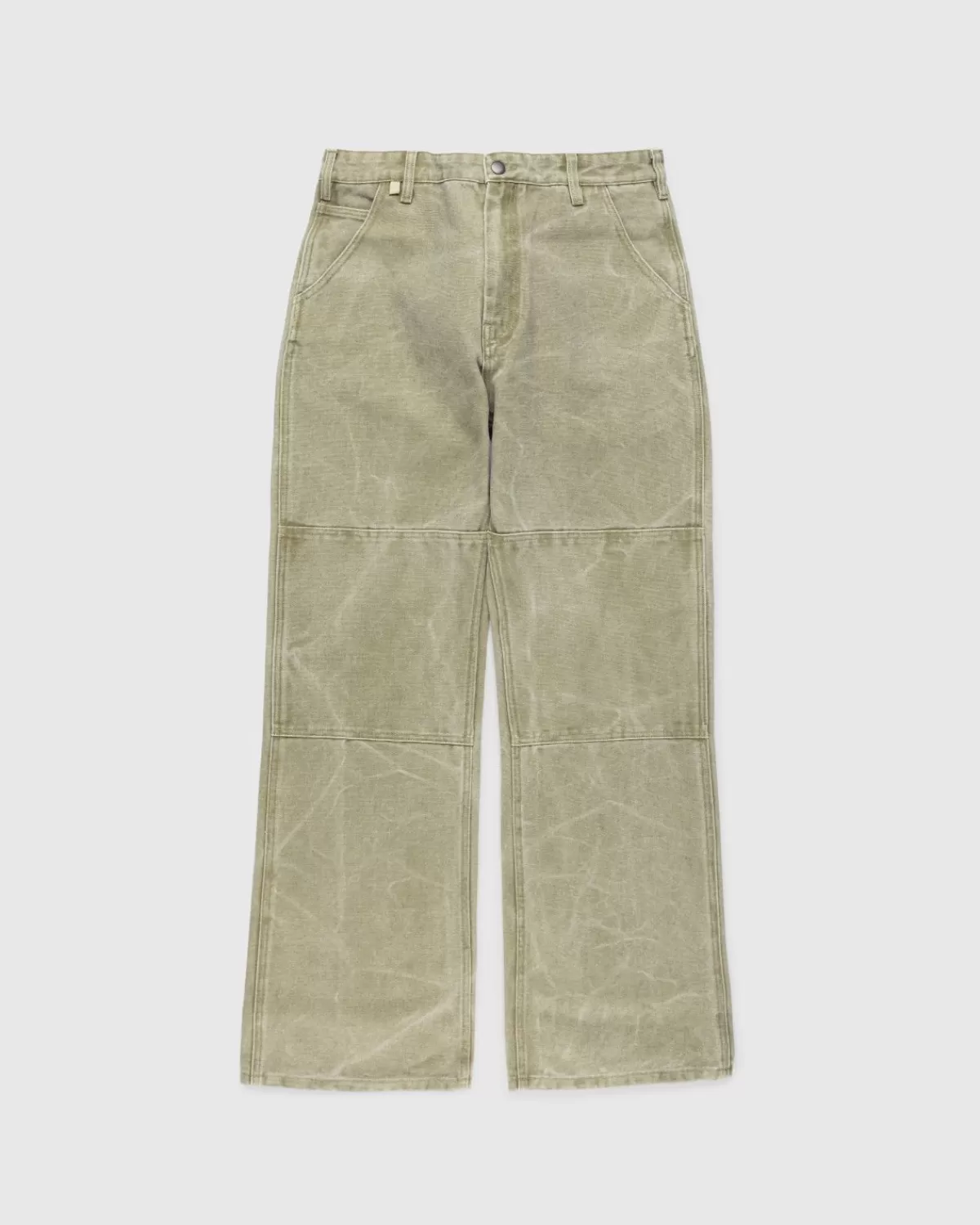 Broek^Acne Studios Katoenen Canvas Broek Kaki Beige