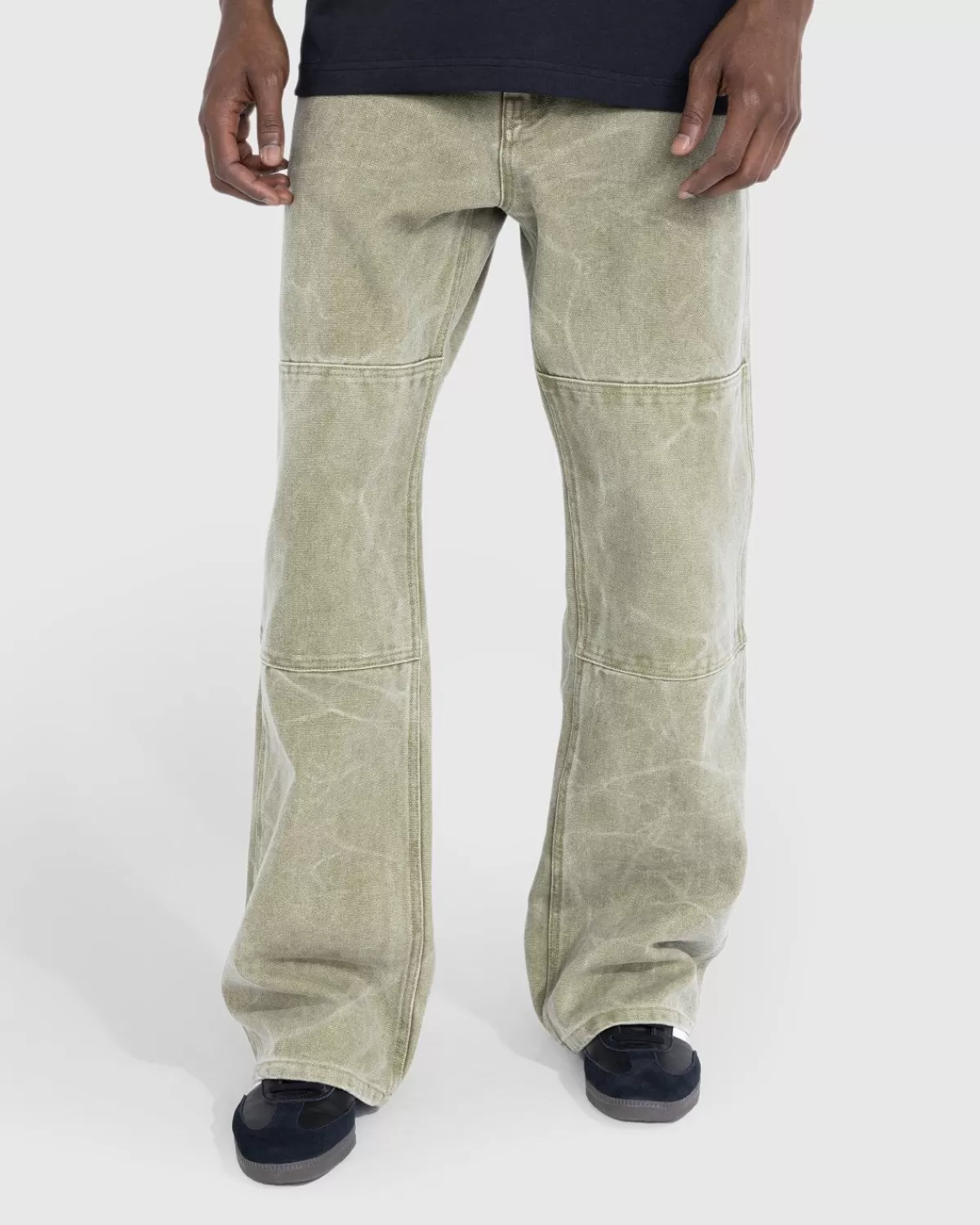 Broek^Acne Studios Katoenen Canvas Broek Kaki Beige