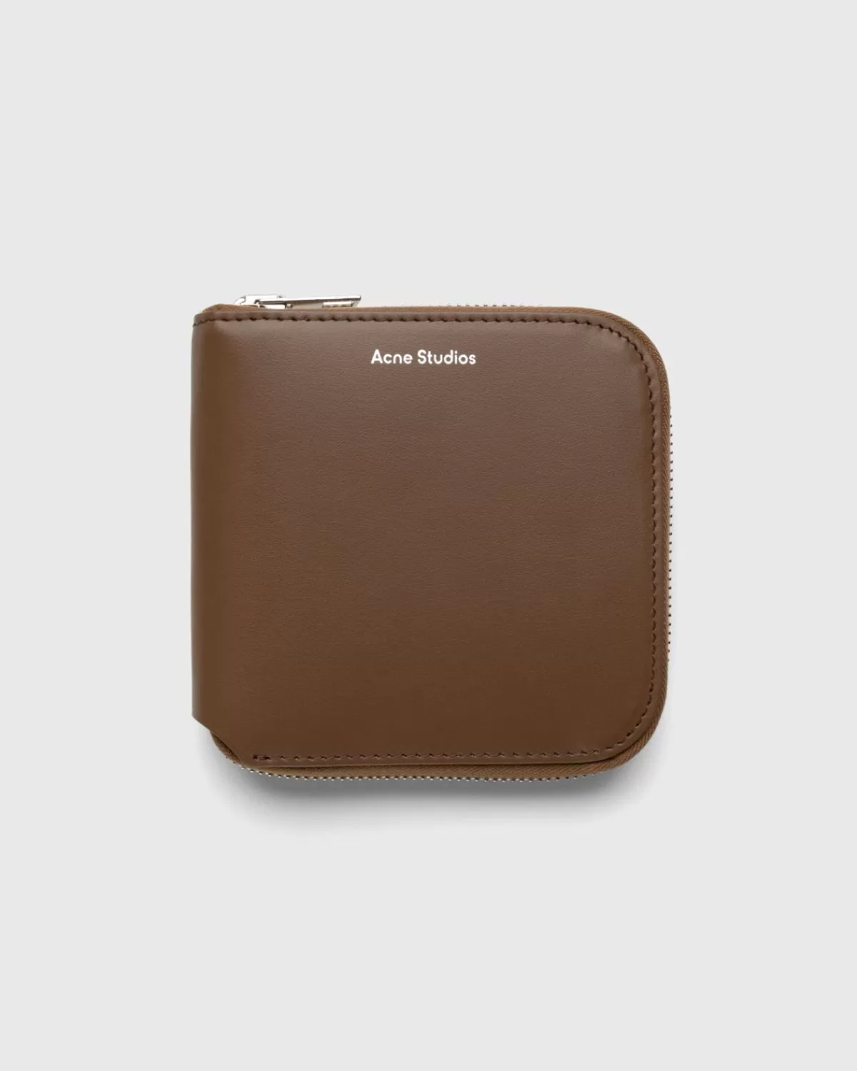 Acne Studios Leren Portemonnee Met Rits Bruin Flash Sale