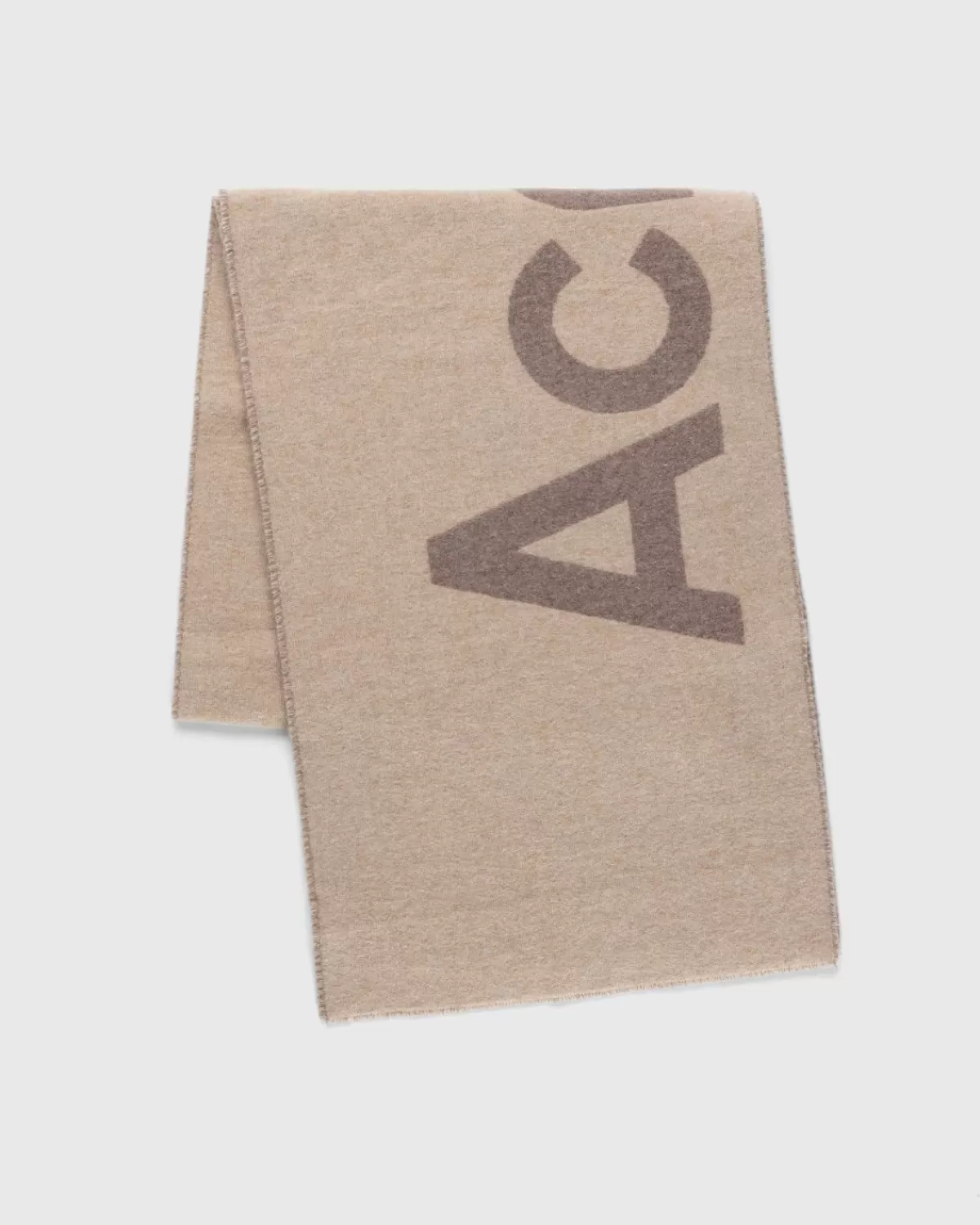 Acne Studios Logo Jacquard Sjaal Camel Bruin Best Sale