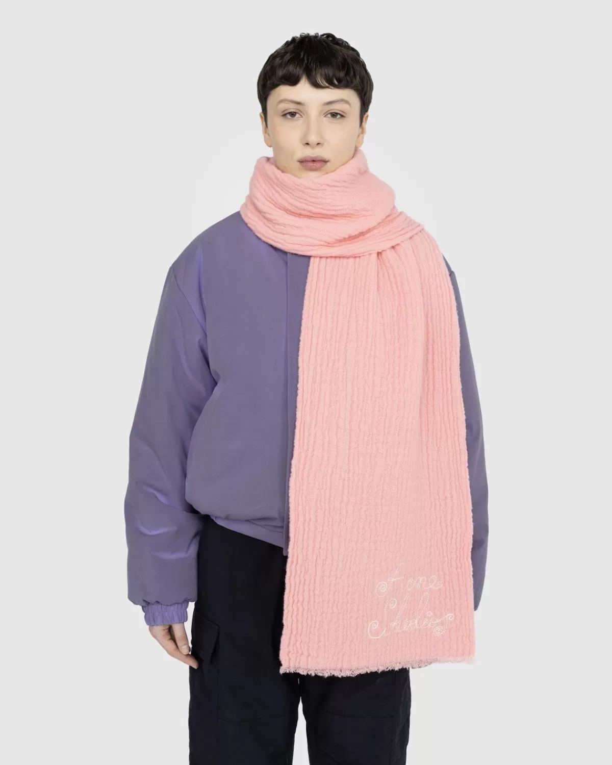 Acne Studios Logo Sjaal Roze Best Sale