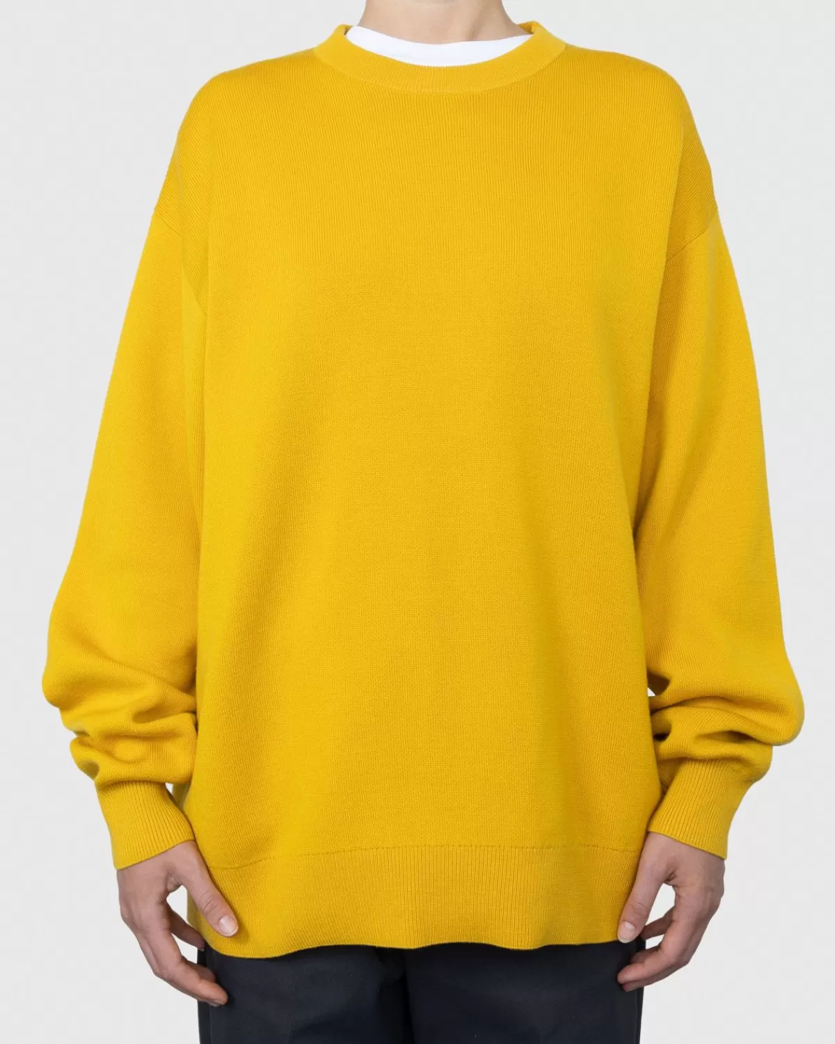 Gebreide Kleding^Acne Studios Merinowollen Trui Met Ronde Hals Geel