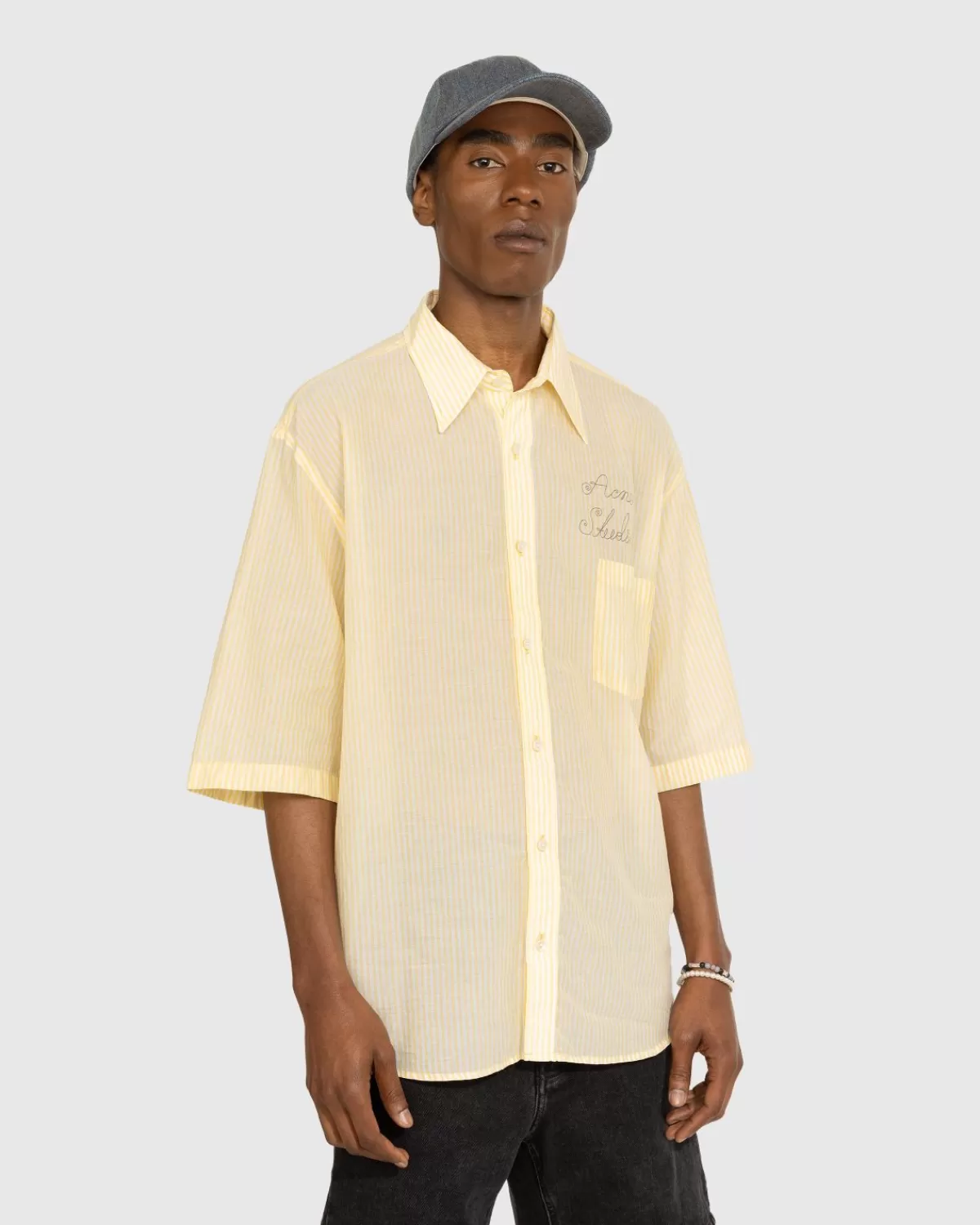 Overhemden^Acne Studios Overhemd Met Korte Mouwen En Knopen Geel