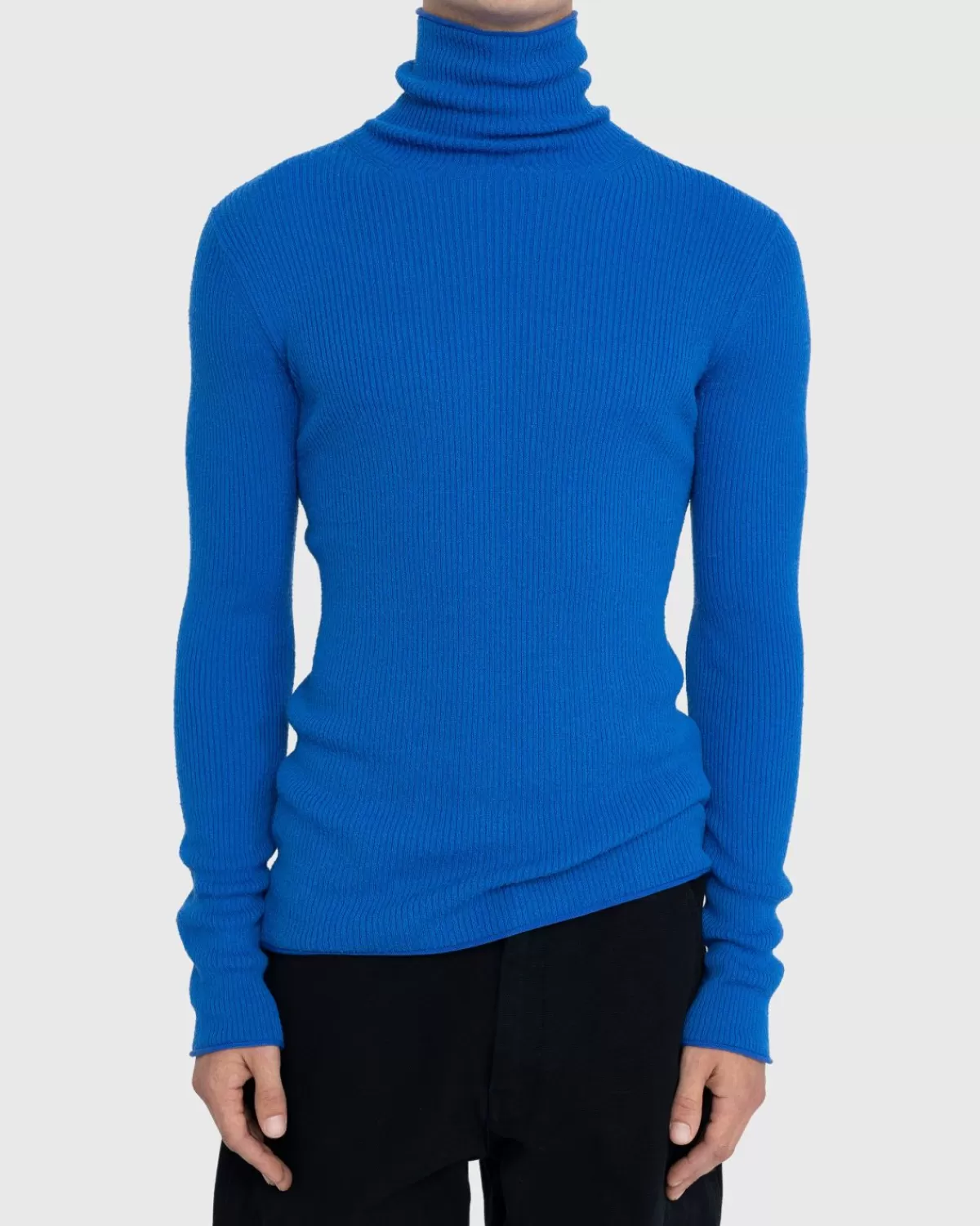 Gebreide Kleding^Acne Studios Ribgebreide Trui Met Col, Ultramarijnblauw