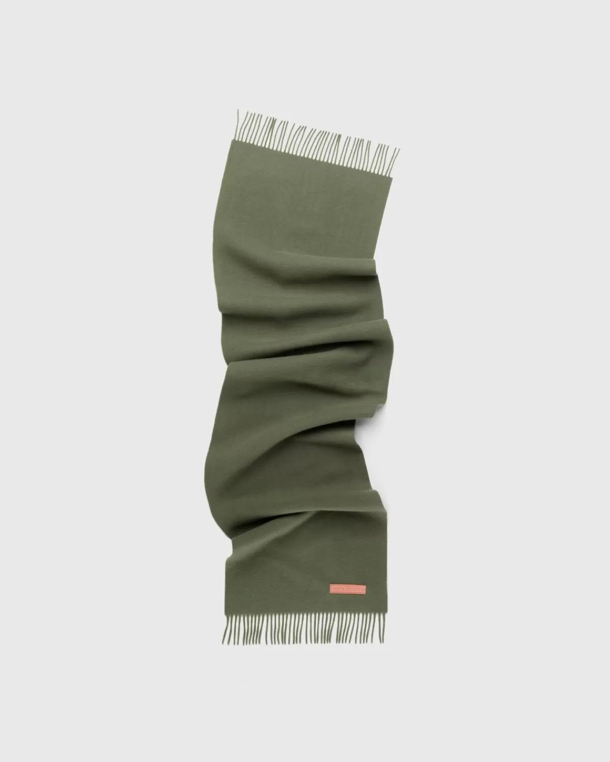 Acne Studios Rijke Wollen Sjaal Met Franjes Kaki Groen Hot