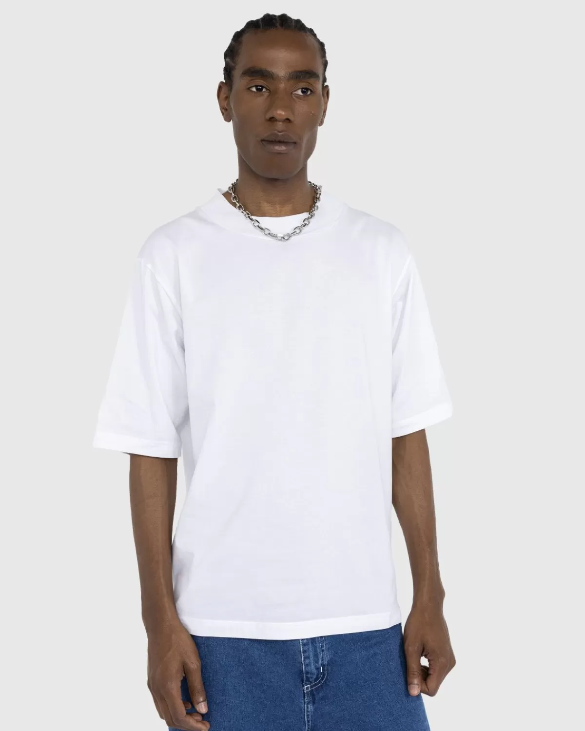 Acne Studios T-Shirt Met Ronde Hals, Optisch Wit Cheap