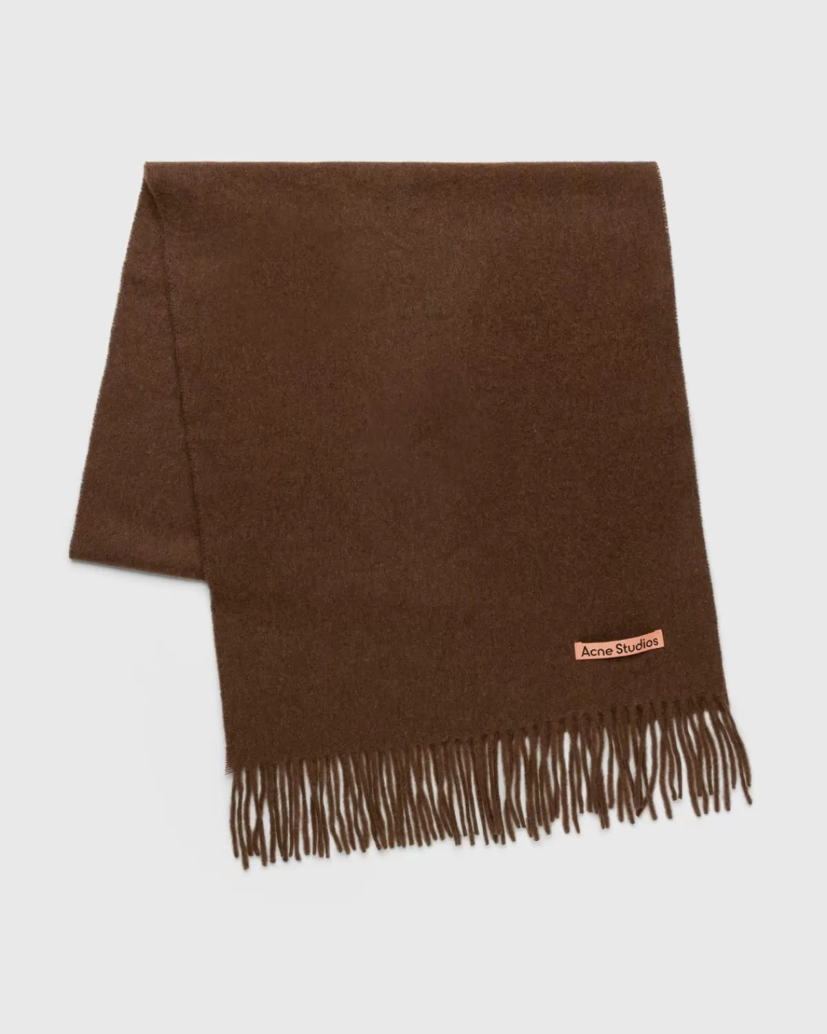 Acne Studios Wollen Fringe Sjaal Donker Roest Melange Cheap