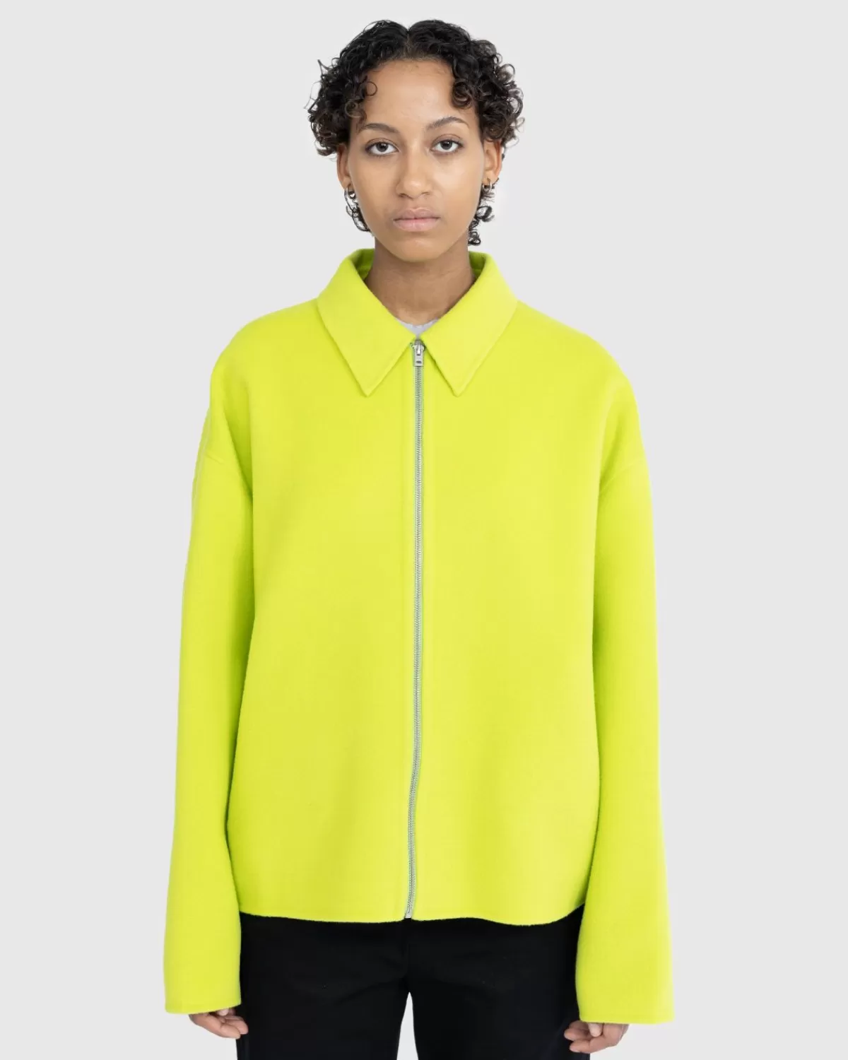 Bovenkleding^Acne Studios Wollen Ritsjack Limegroen