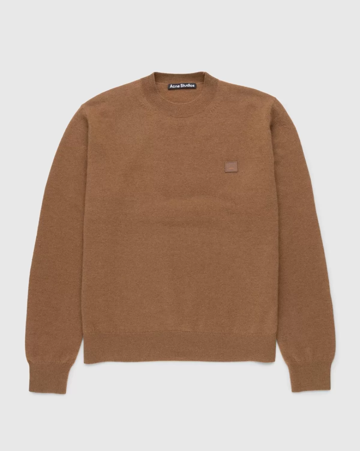 Gebreide Kleding^Acne Studios Wollen Trui Met Ronde Hals, Toffee Bruin