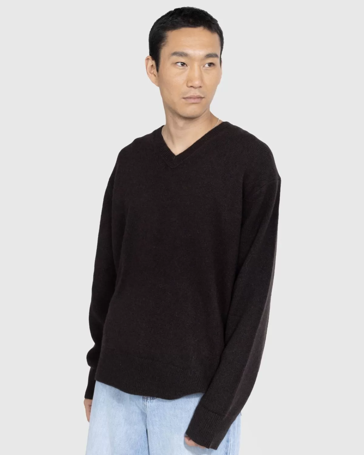 Gebreide Kleding^Acne Studios Wollen V-Hals Trui Bruin