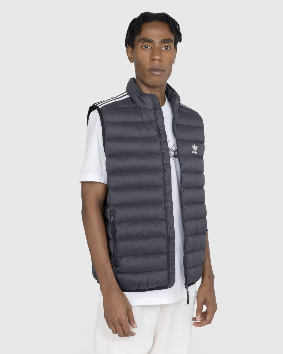 Bovenkleding^Adidas Gewatteerd Vest Zwart/Wit