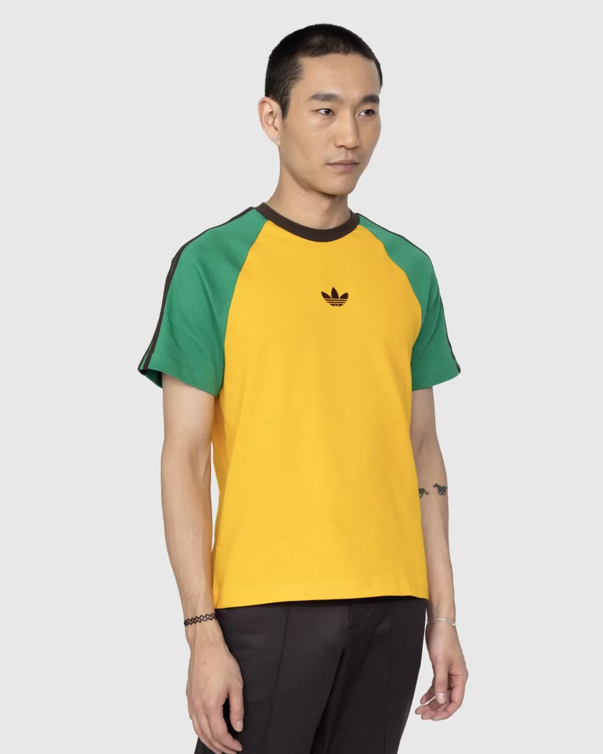 Adidas X Wales Bonner T-Shirt Van Biologisch Katoen Collegiale Goud New