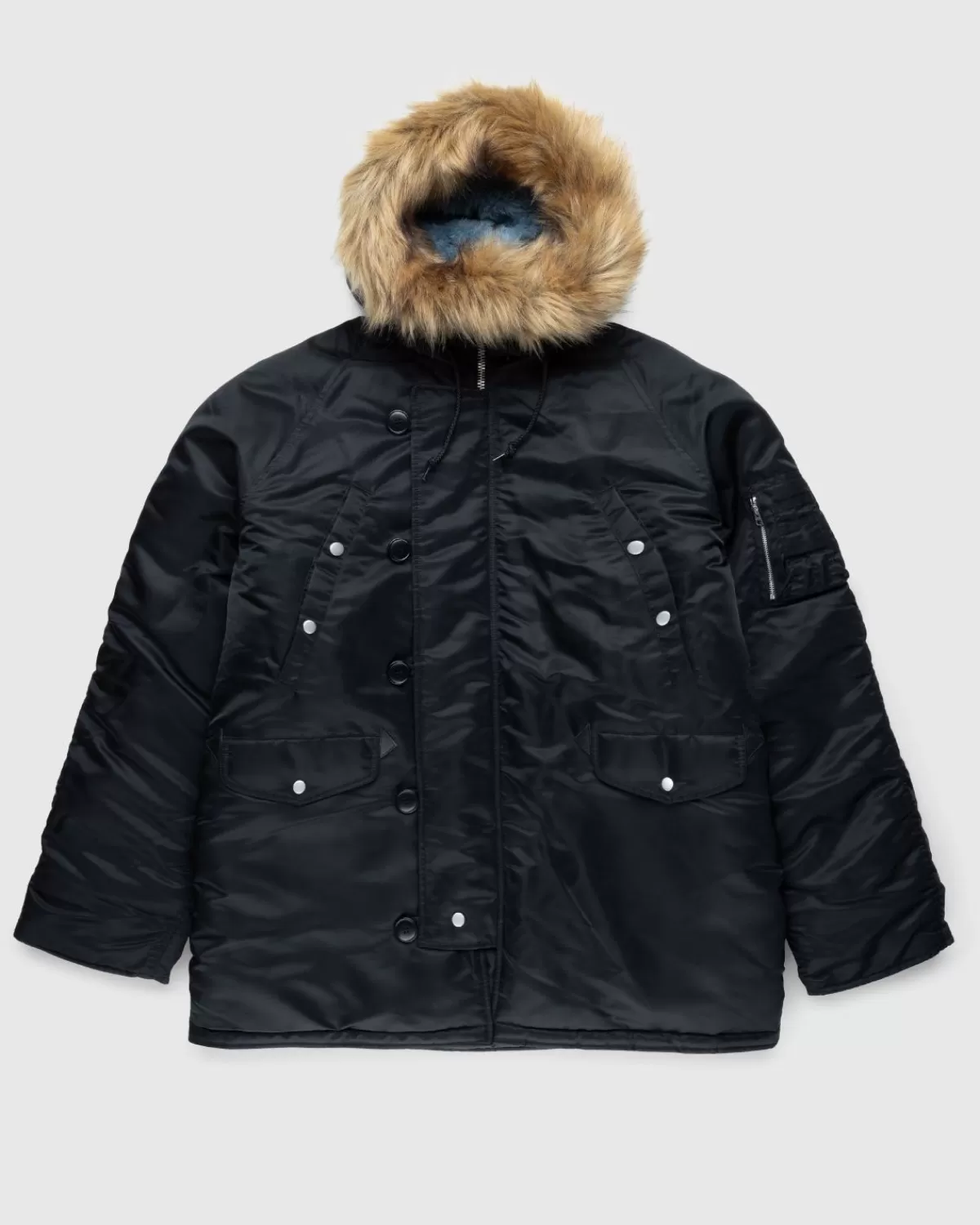 Bovenkleding^Alpha Industries X Highsnobiety N3B Parka Middernacht Zwart