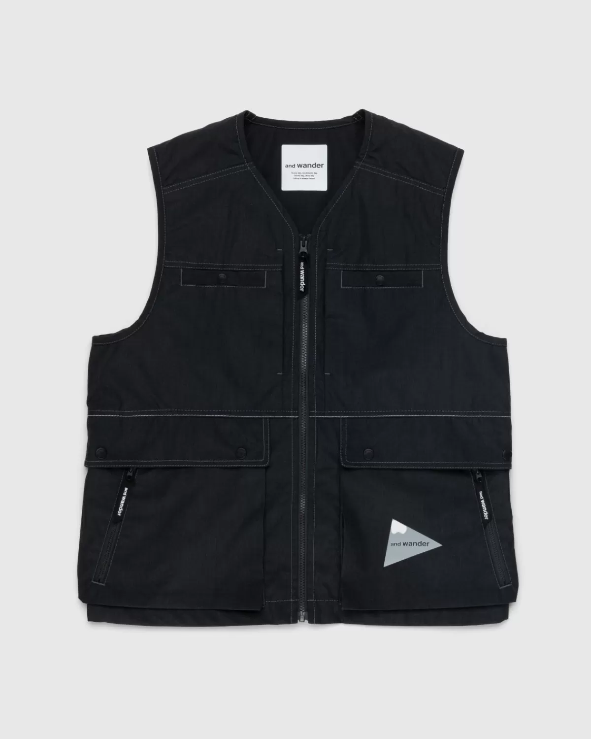 Bovenkleding^And Wander Stoer Nylon Vest, Houtskool