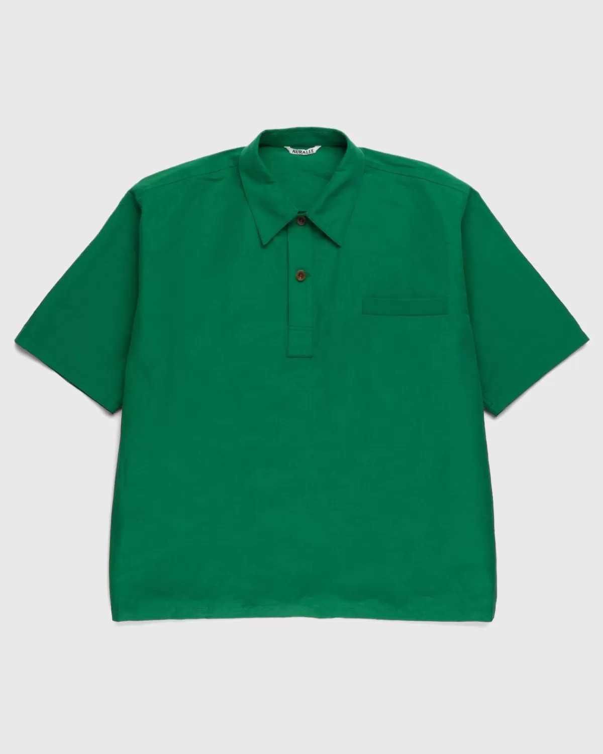 Overhemden^Auralee Finx Linnen Weershirt Met Hoge Dichtheid Groen