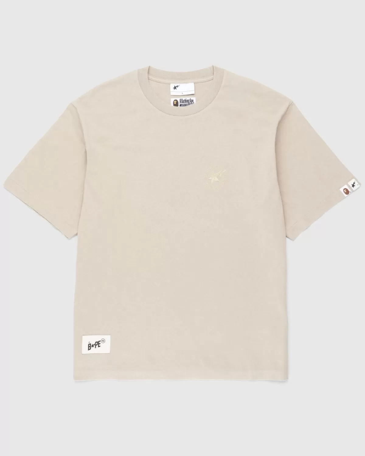 BAPE X Highsnobiety Zwaar Gewassen T-Shirt Beige Best Sale