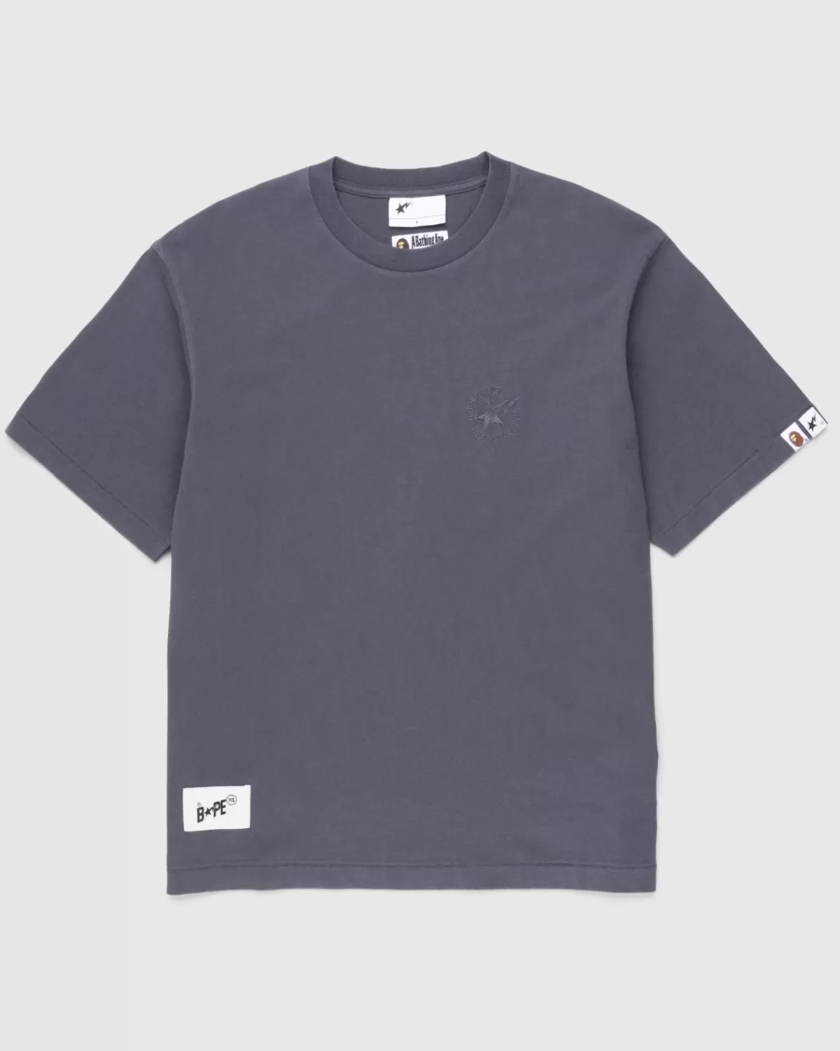 BAPE X Highsnobiety Zwaar Gewassen T-Shirt Houtskool Clearance