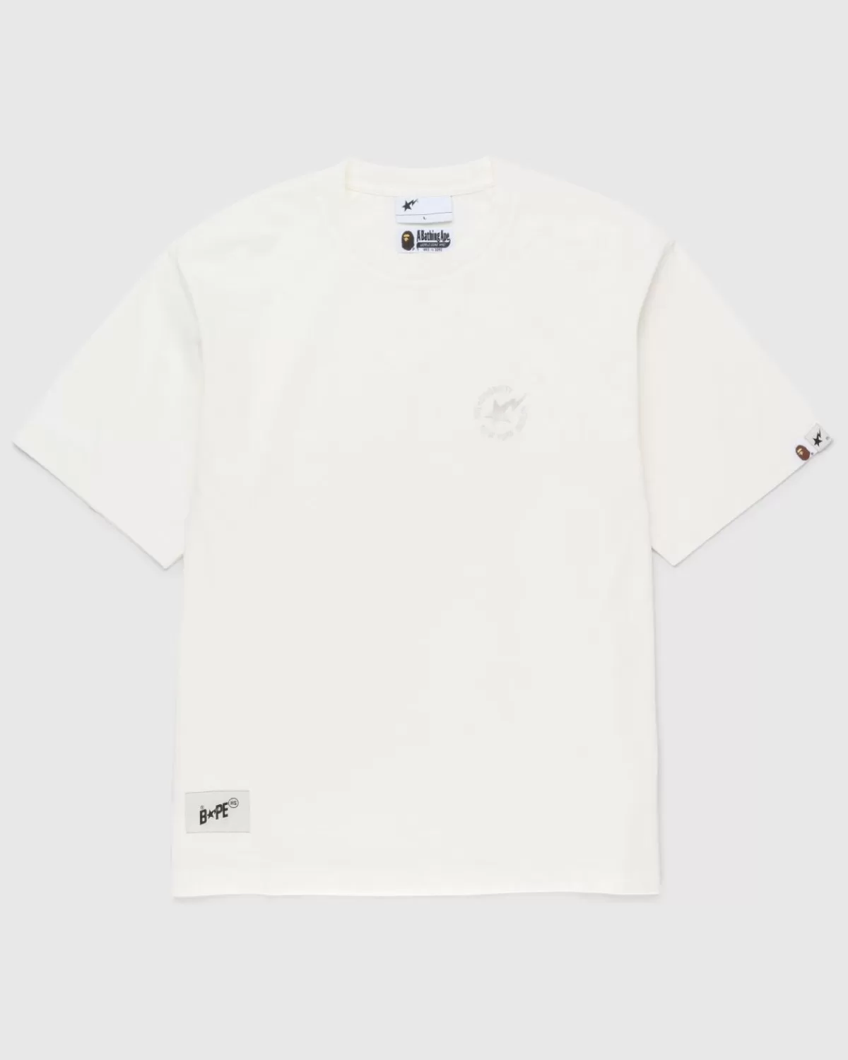 BAPE X Highsnobiety Zwaar Gewassen T-Shirt Ivoor Flash Sale