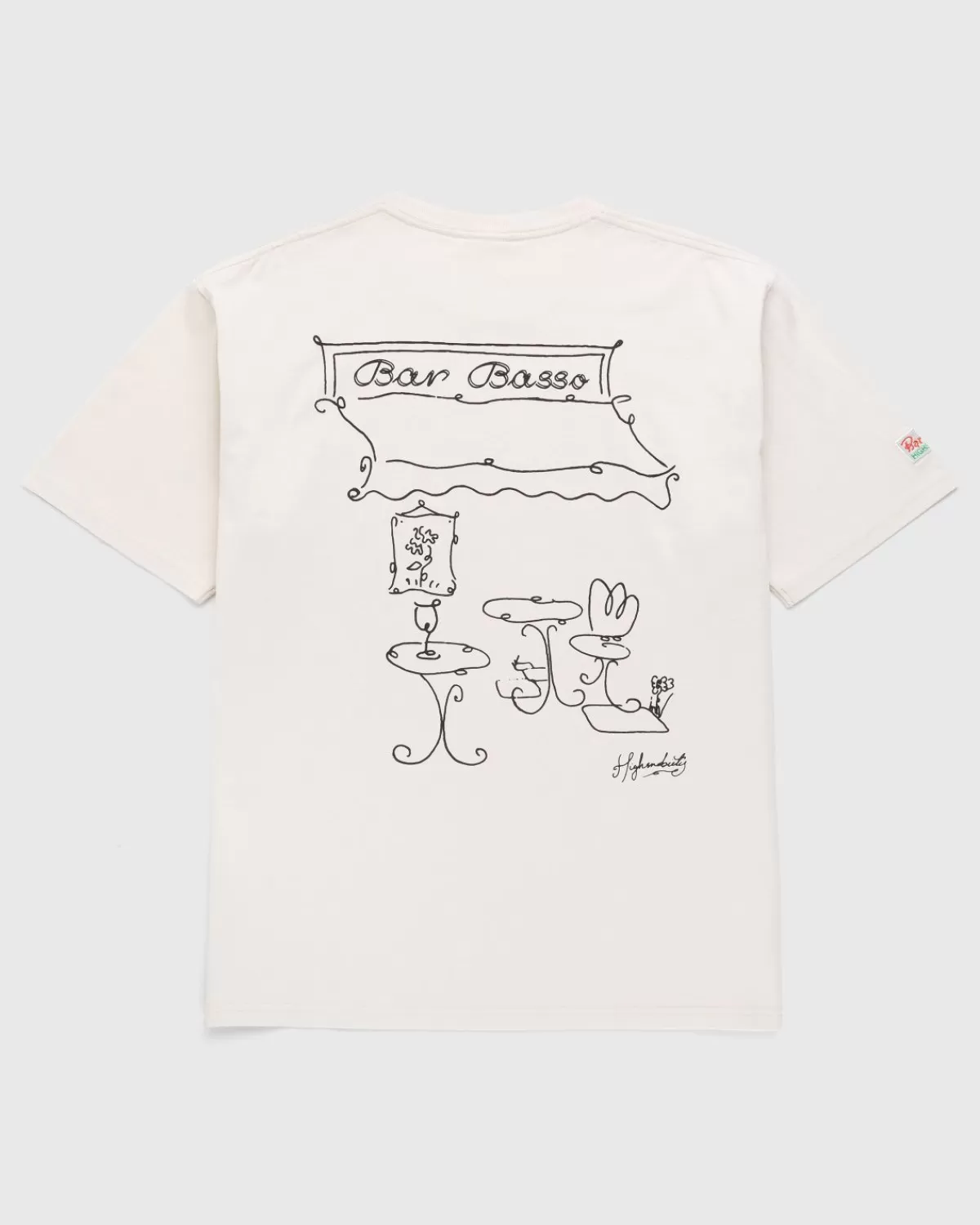 Bar Basso X Highsnobiety Geillustreerd Grafisch T-Shirt Eggshell Clearance