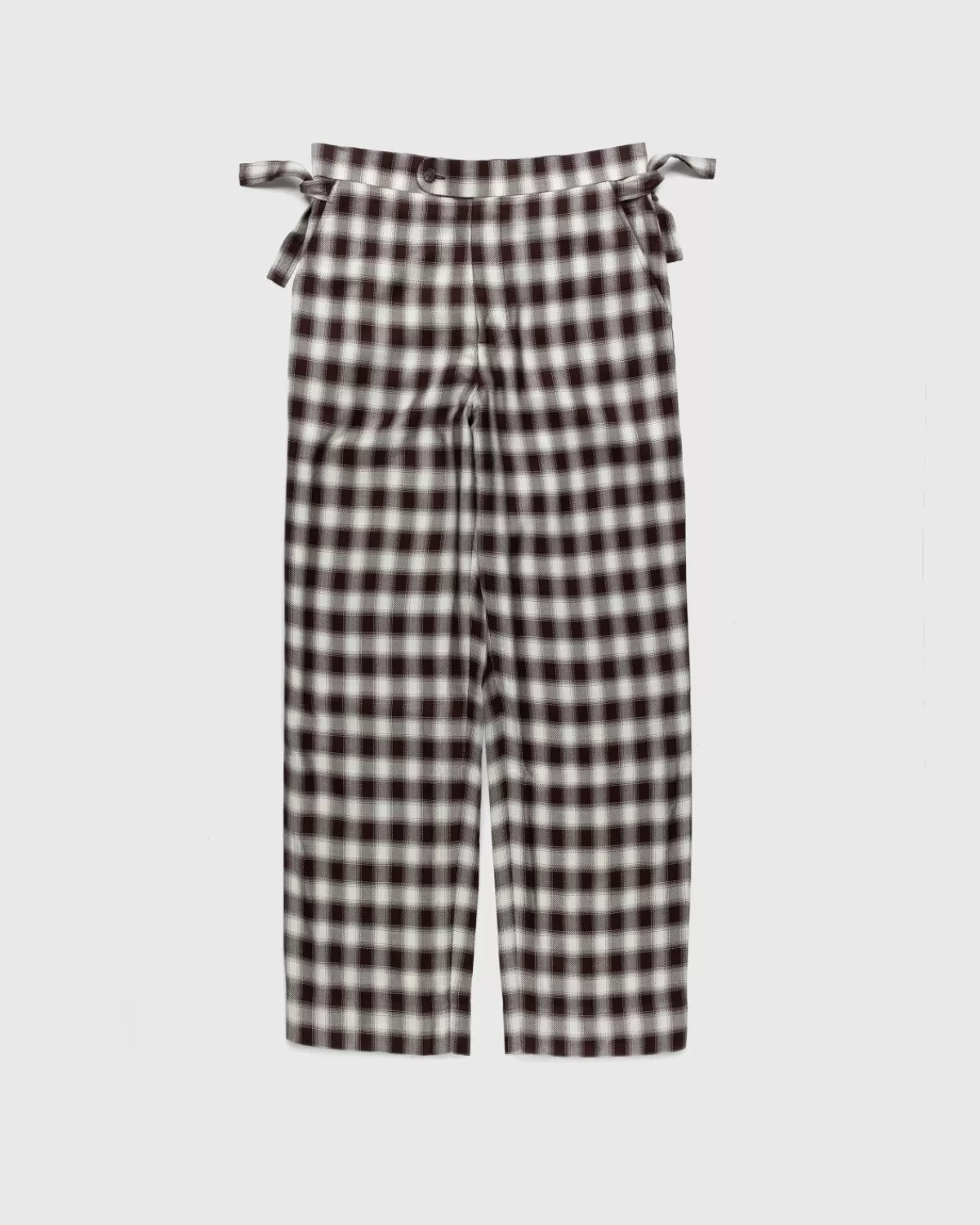 Broek^Bode Shadow Plaid Side-Tie-Broek Bruin