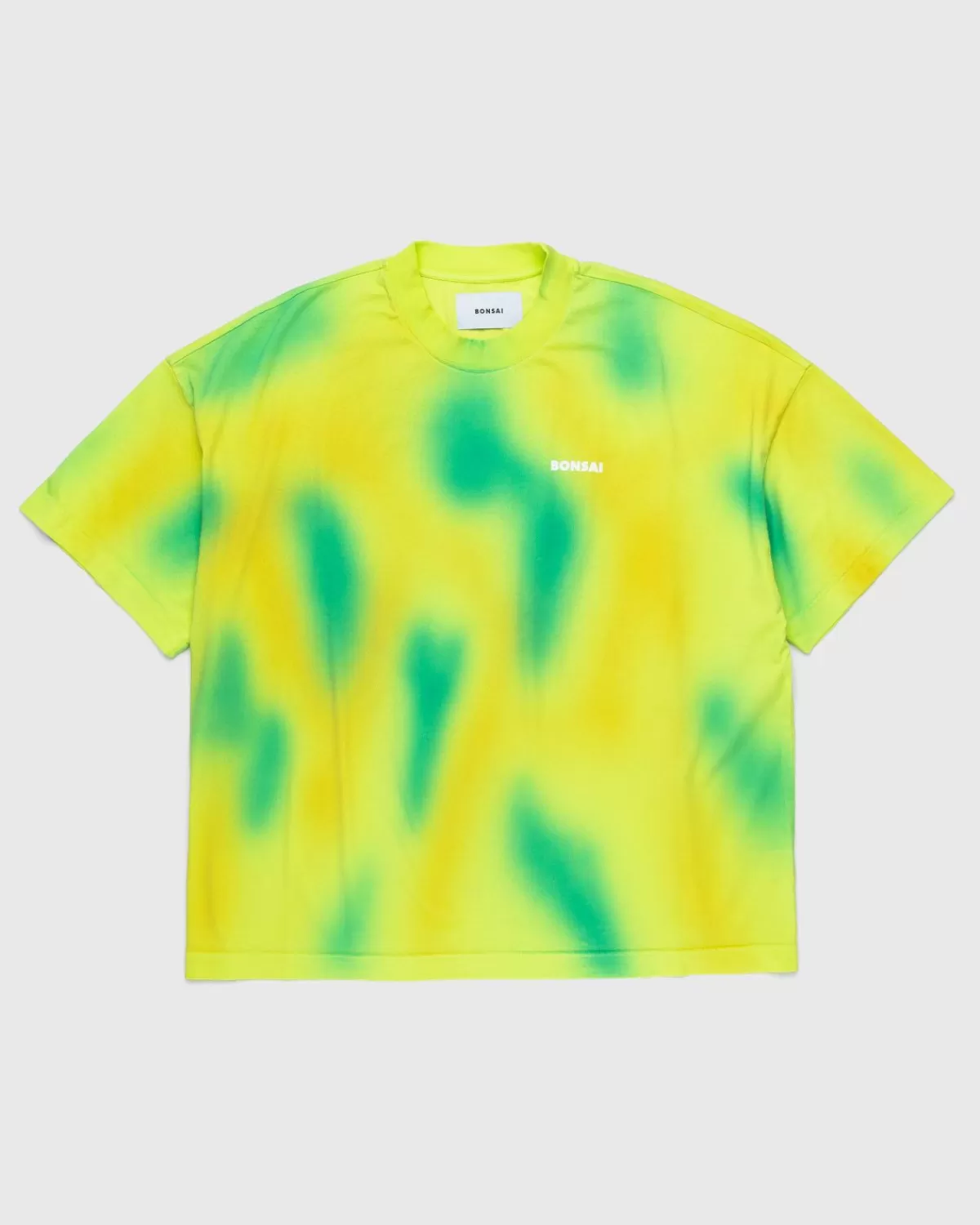 Bonsai Spray Geverfd Oversize T-Shirt Geel Hot