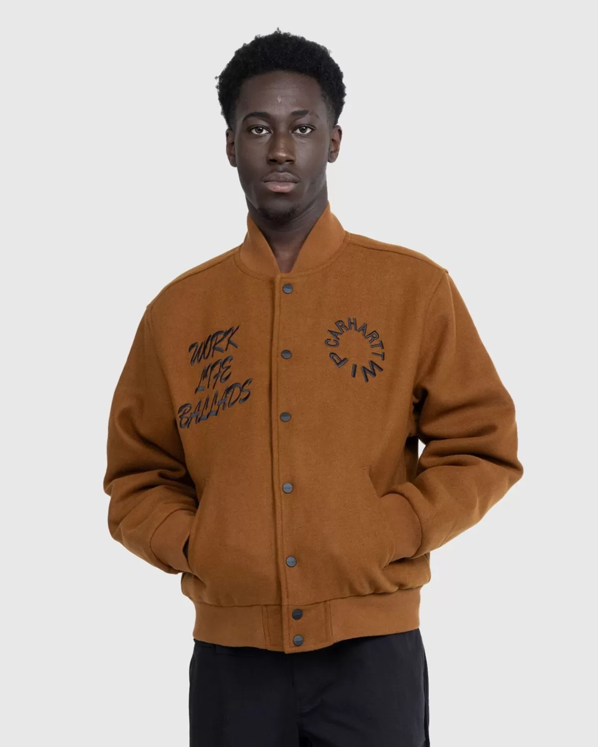 Bovenkleding^Carhartt WIP - Werk Varsity-Bommenwerper Deep Hamilton Brown