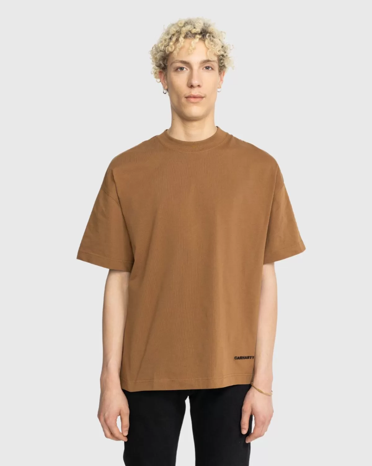 Carhartt WIP Link Script T-Shirt Bruin Cheap