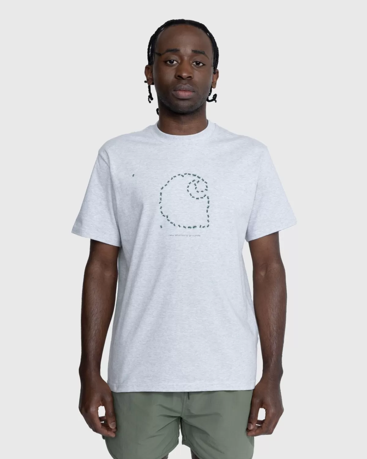 Carhartt WIP Stomping Grounds T-Shirt Ash Heather/Dollar Groen Cheap