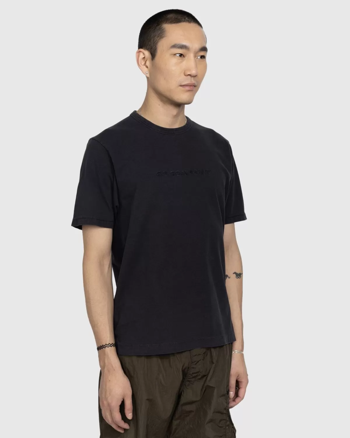 C.P. Company Cp Company 1020 Jersey Logo T-Shirt Zwart Flash Sale