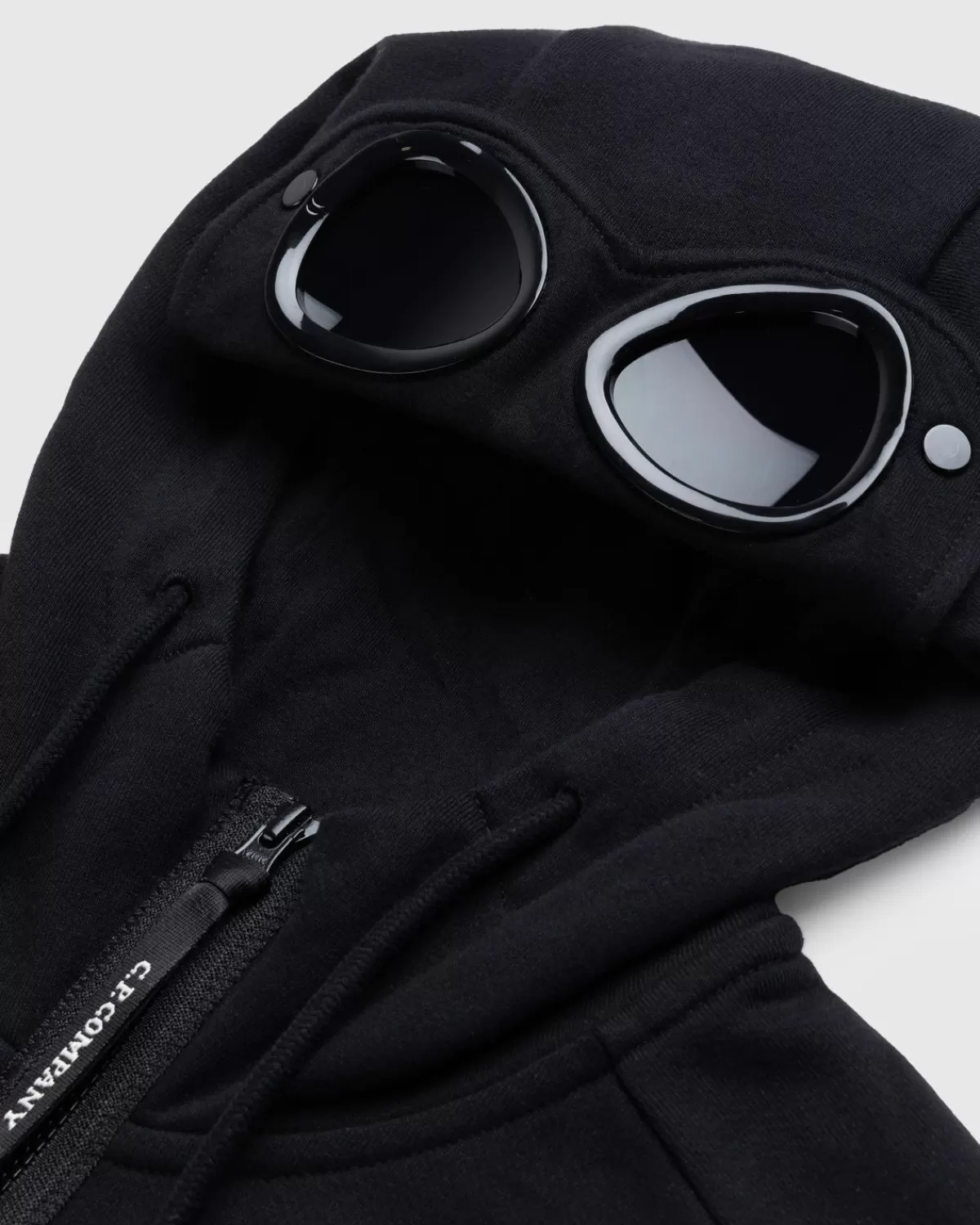 C.P. Company Cp Company - Diagonaal Verhoogde Fleecebril Met Rits En Capuchon Zwart Best