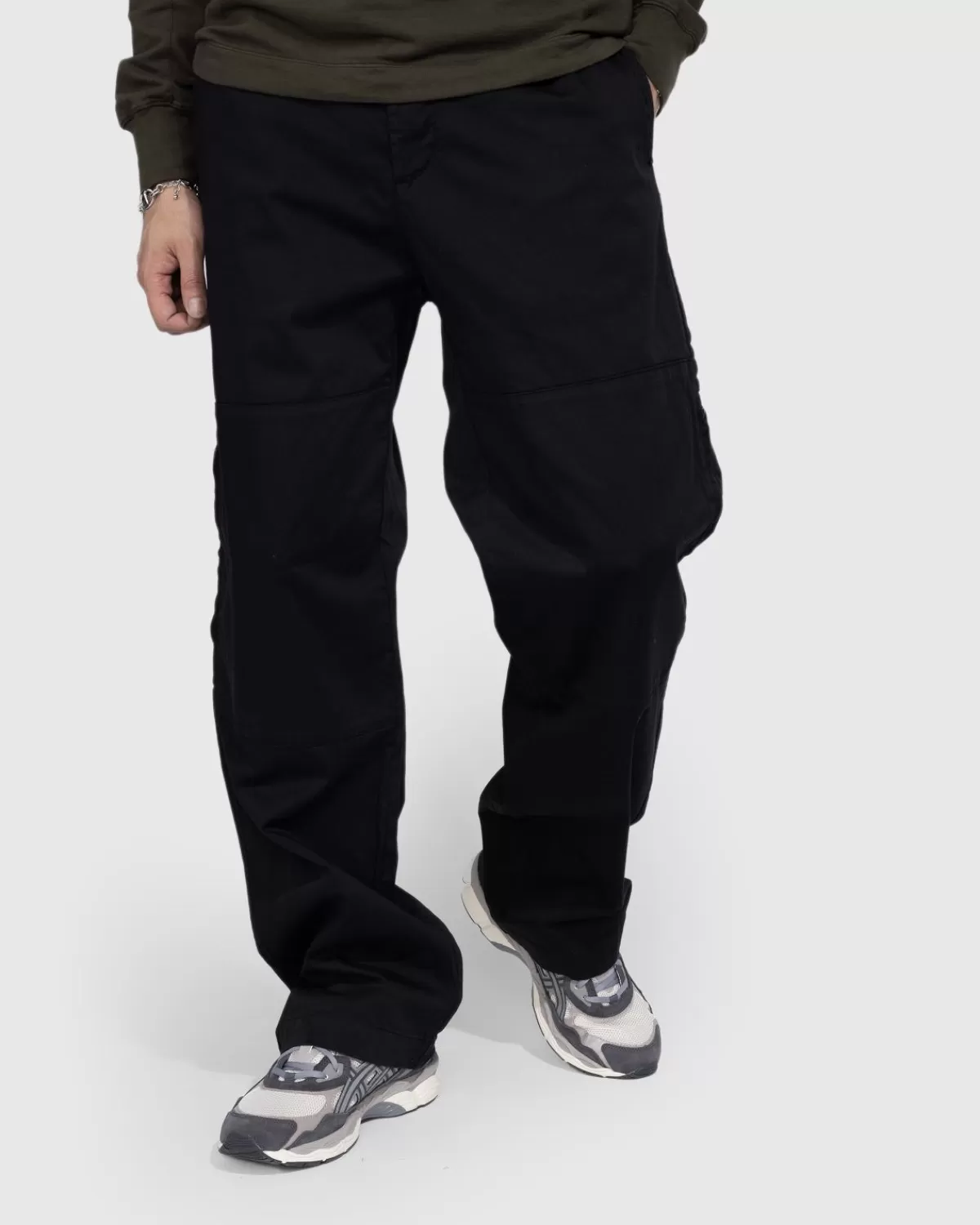 Broek^C.P. Company Cp Company - Stretch Satijnen Losse Fit Broek Zwart