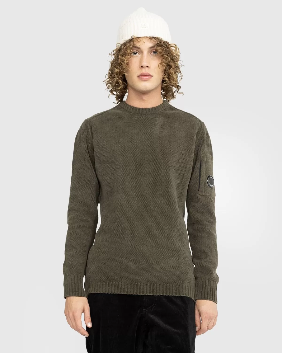 Gebreide Kleding^C.P. Company Cp Company Gebreide Katoenen Trui Olive Night