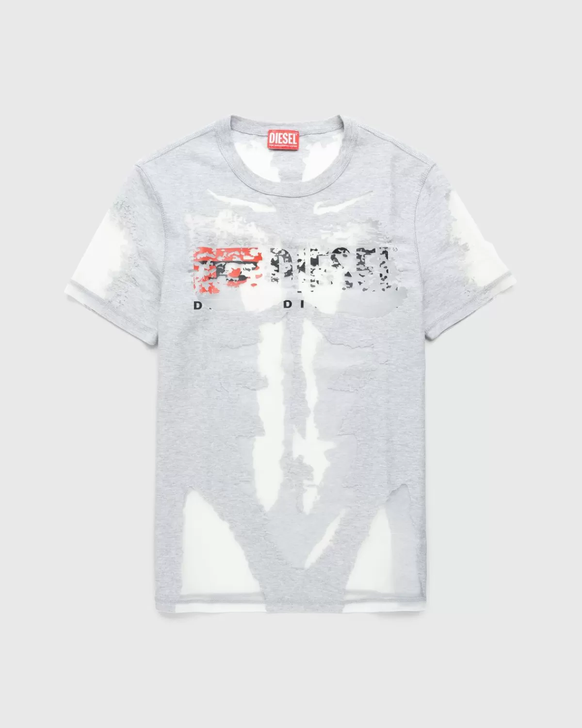 Diesel T-Erme Burnout T-Shirt Grijs Flash Sale