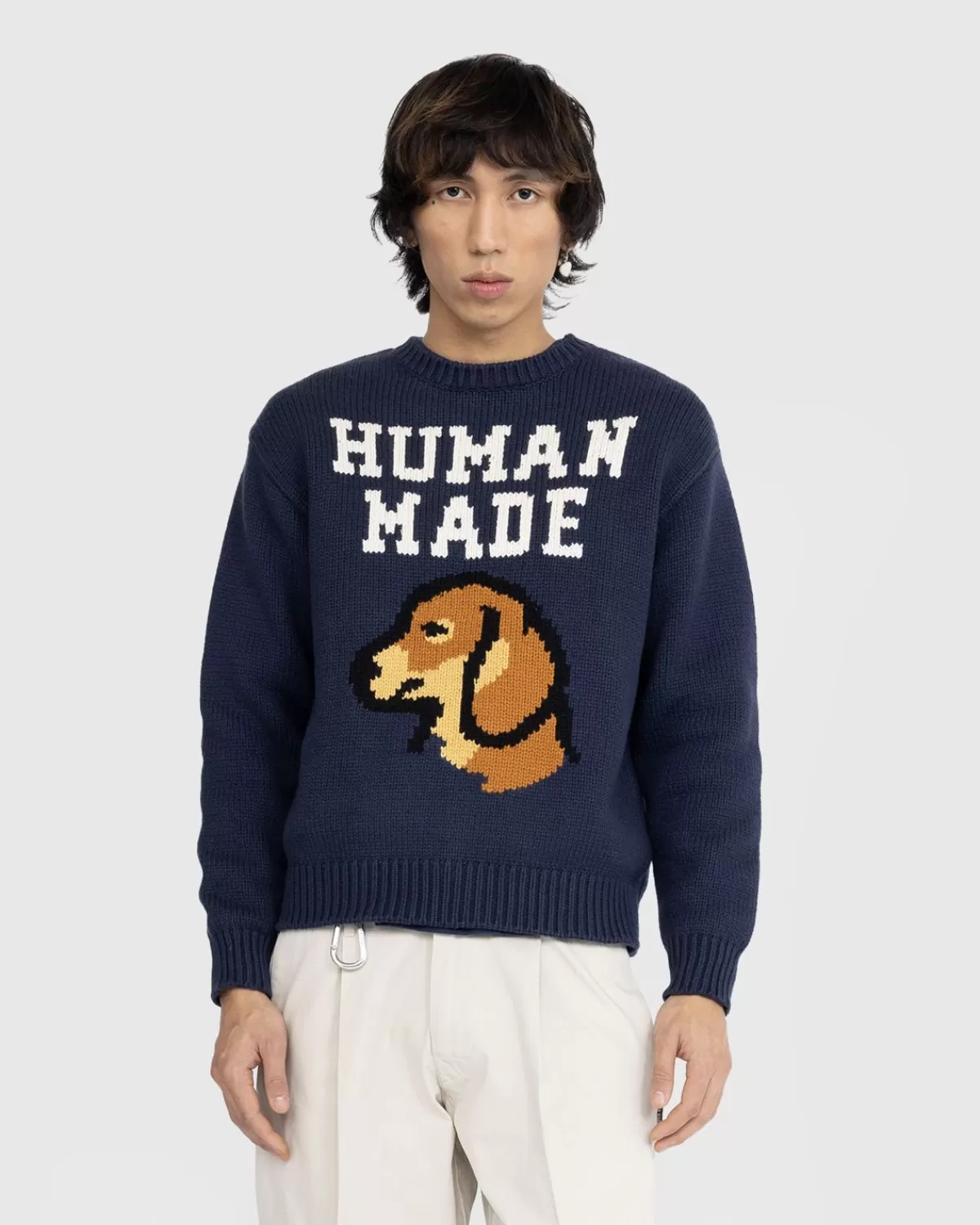 Gebreide Kleding^Human Made Door De Mens Gemaakt Dachs Gebreide Trui Marineblauw