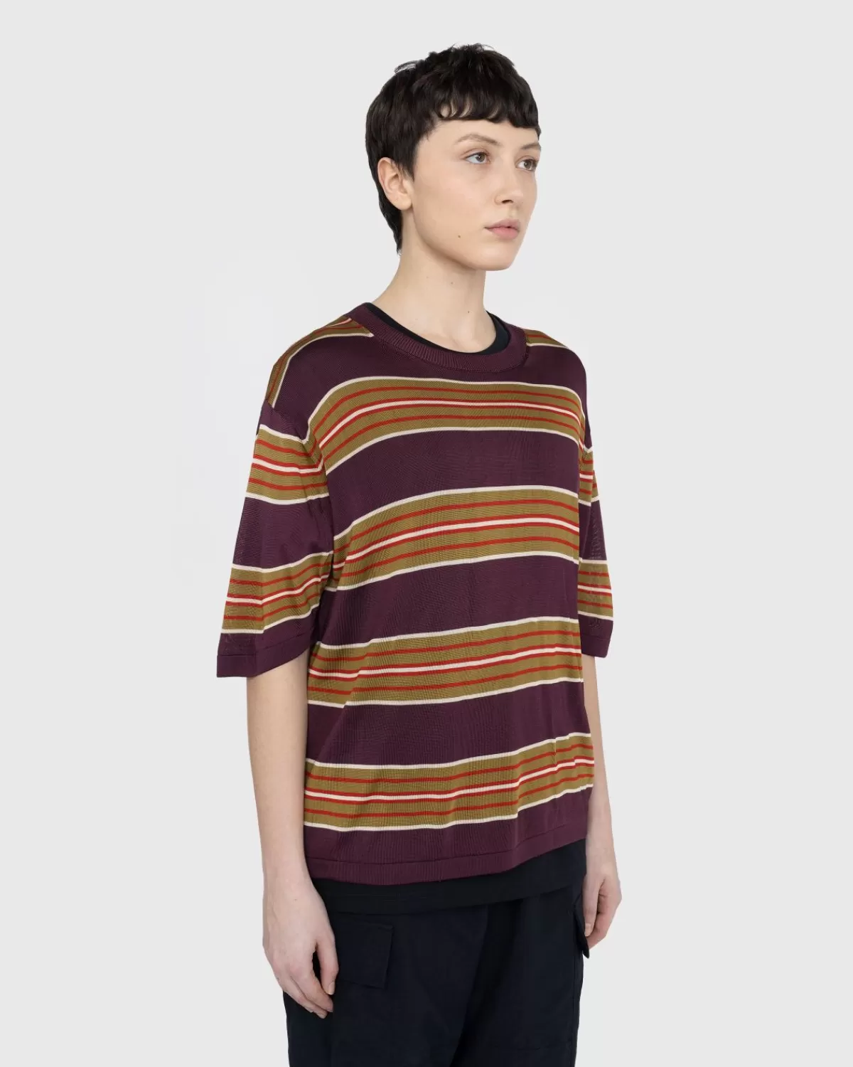 Dries van Noten Mias Gebreid T-Shirt Bordeaux Outlet