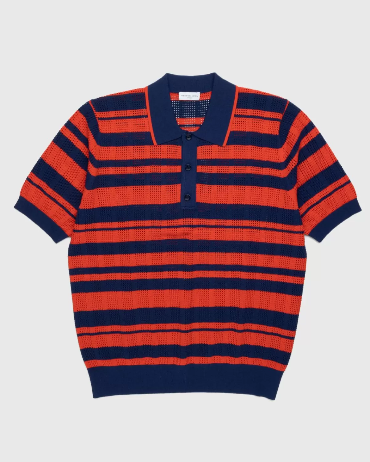 Dries van Noten Mirko Gestreept Poloshirt Donkerblauw Outlet