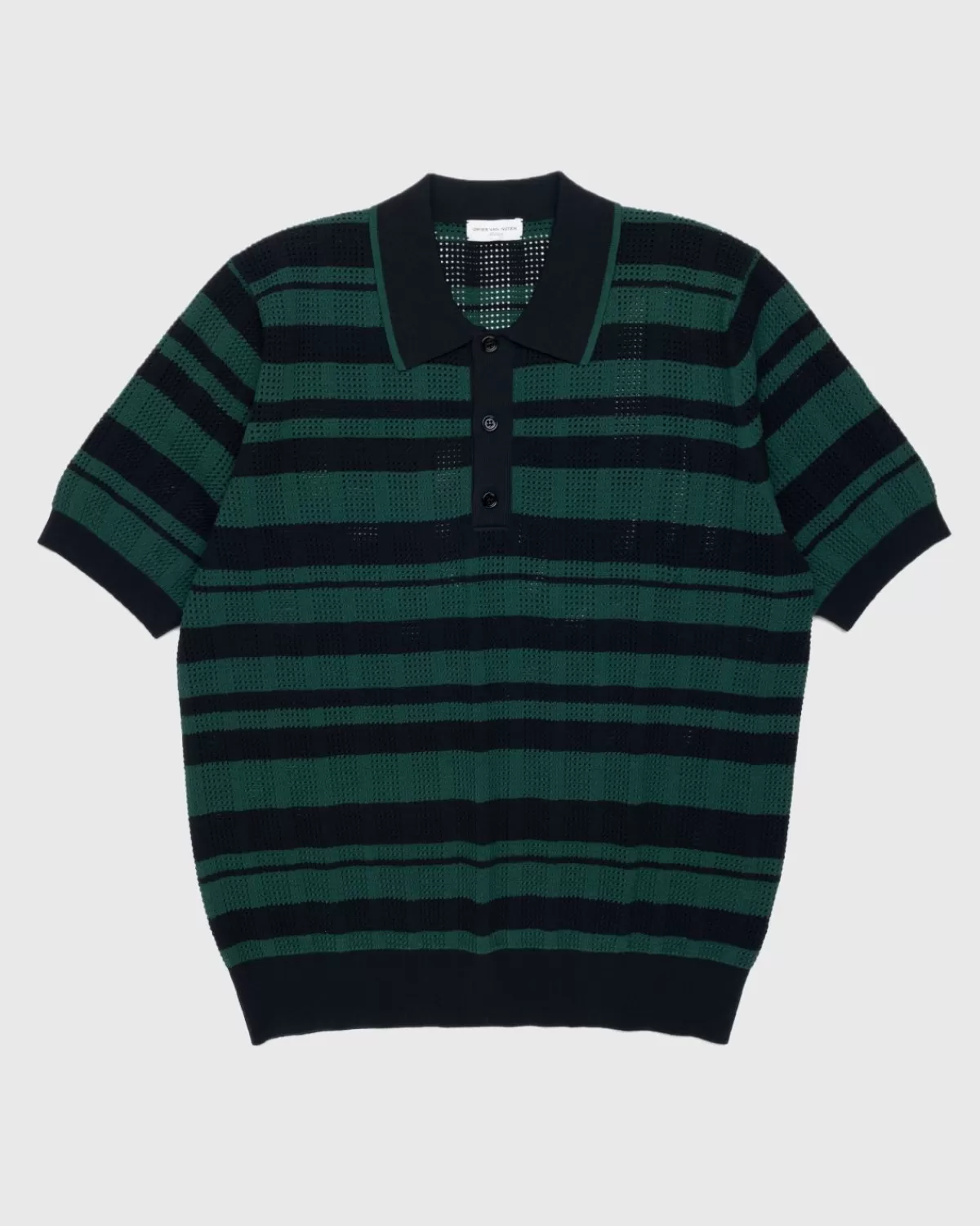 Dries van Noten Mirko Gestreept Poloshirt Zwart Clearance