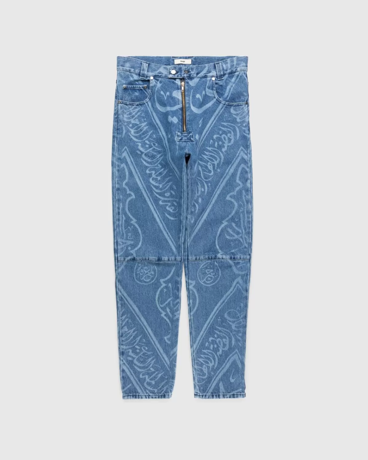 Broek^GmbH Fatin Denim Broek Indigo Met Print