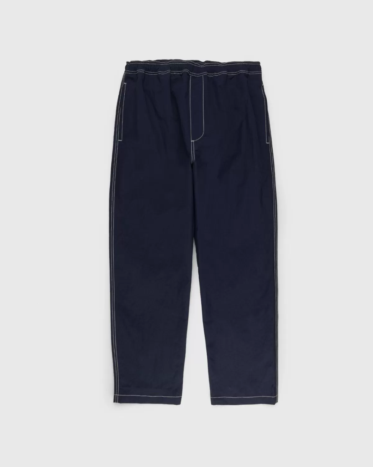 Broek^Highsnobiety Contrasterende Geborstelde Nylon Elastische Broek Marineblauw