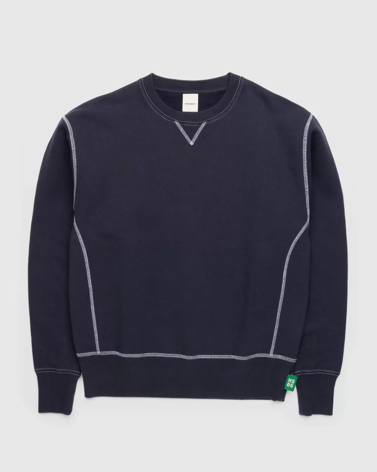 Highsnobiety Fleece Met Contrasterende Stiksels, Marineblauw Discount