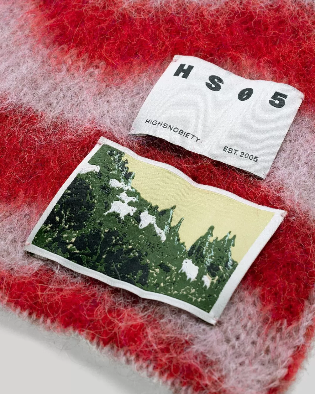 Winteraccessoires^Highsnobiety HS05 Alpaca Fuzzy Sjaal Roze/Rood