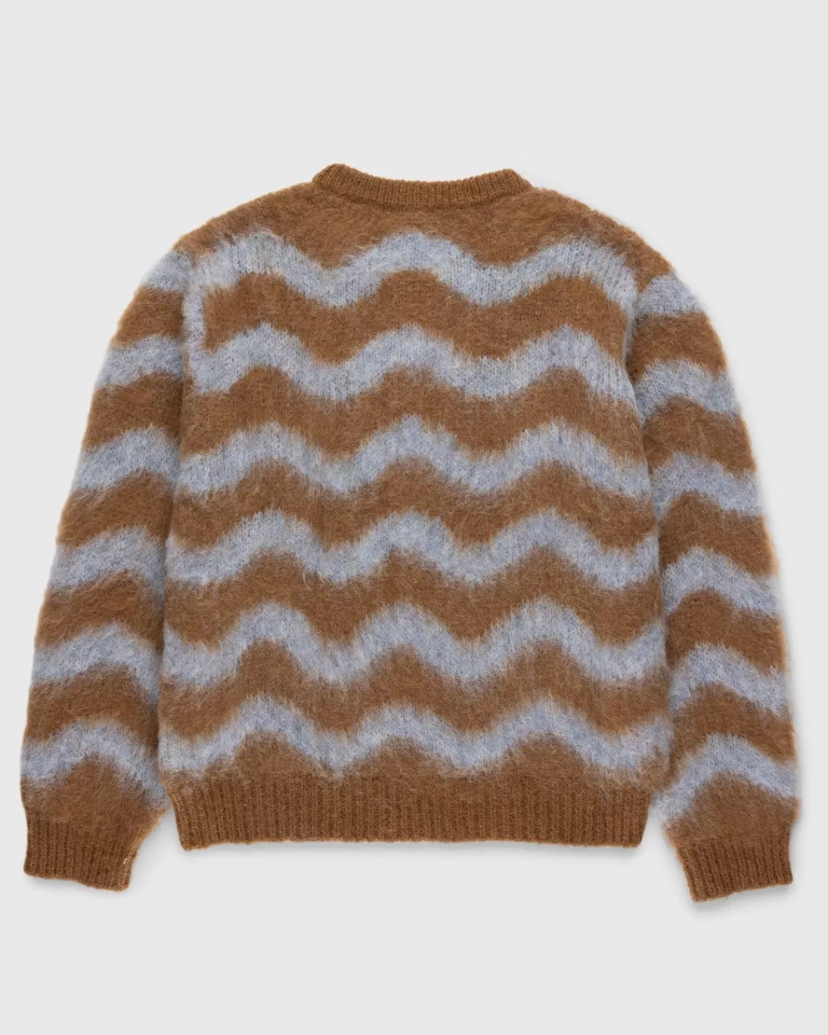 Gebreide Kleding^Highsnobiety HS05 Alpaca Fuzzy Wave Sweater Lichtblauw/Bruin