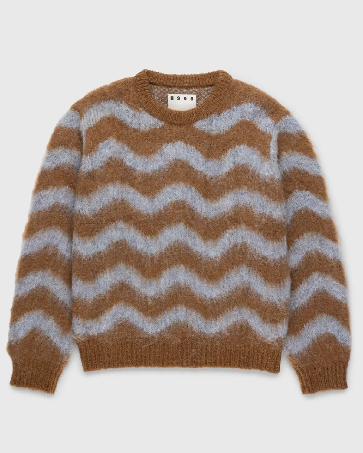 Gebreide Kleding^Highsnobiety HS05 Alpaca Fuzzy Wave Sweater Lichtblauw/Bruin