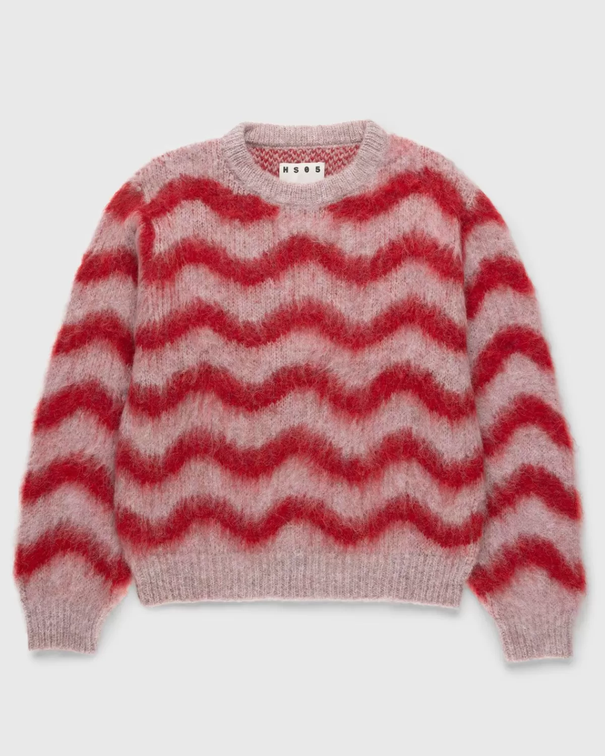 Gebreide Kleding^Highsnobiety HS05 Alpaca Fuzzy Wave Sweater Lichtroze/Rood