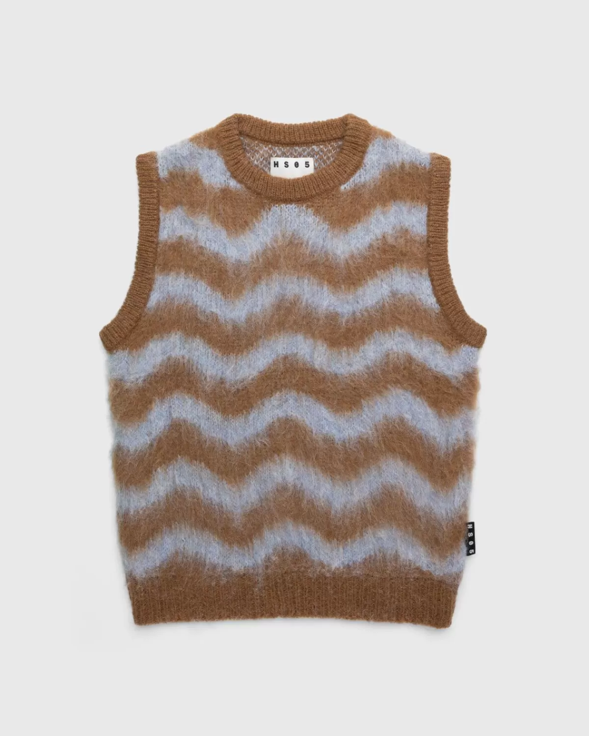 Gebreide Kleding^Highsnobiety HS05 Alpaca Fuzzy Wave Sweatervest Lichtblauw/Bruin