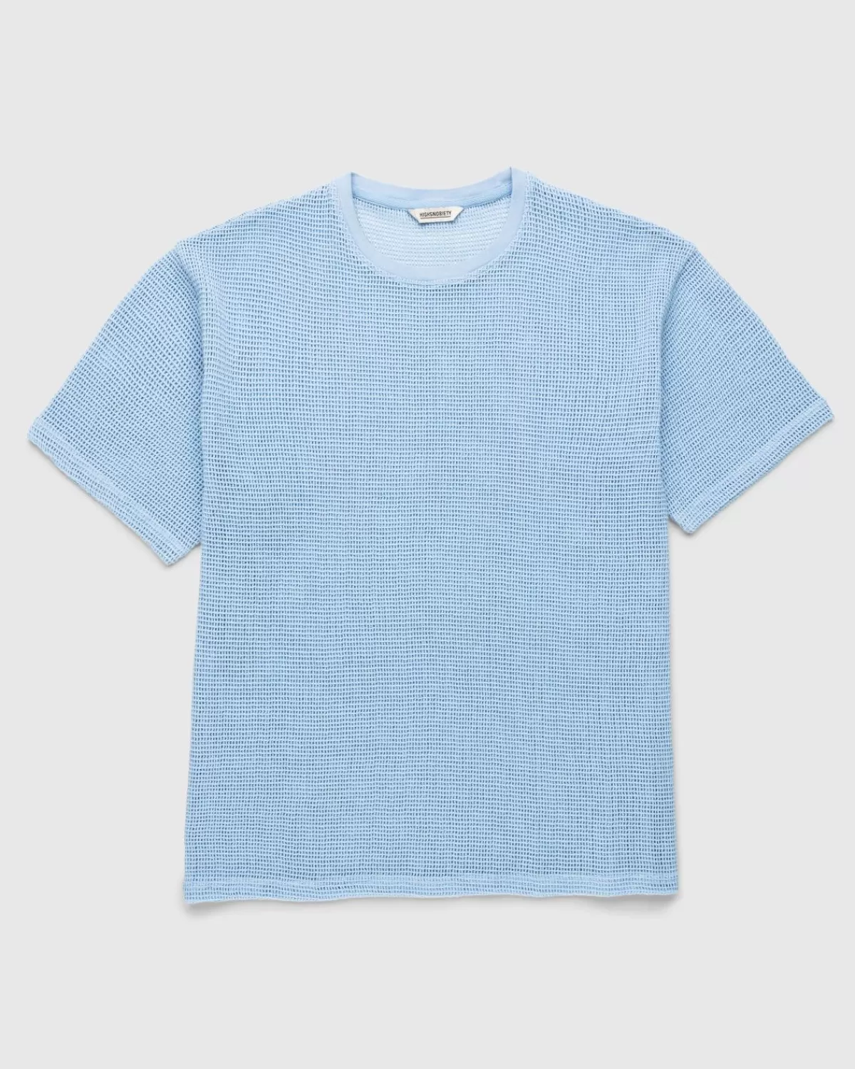 Highsnobiety Katoenen Mesh Gebreid T-Shirt Blauw Store